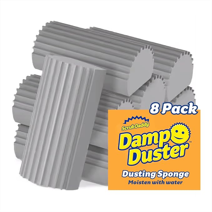 Scrub Daddy Damp Duster listing photo showing the silver eight-pack.